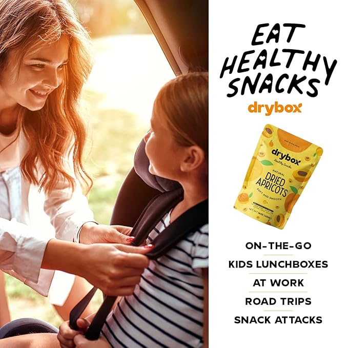 Drybox Dried Turkish Apricots No Sugar Added 2 Pack, Unsweetened Non-GMO | Dry Apricot Snacks | All Natural Mediterranean Dried Fruit Resealable 1 lb per pack, Total 2 lbs
