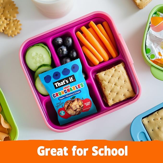 That's it. Fruit Crunchables ??100% Apple + Blueberry Crisps, 15 Pack healthy snacks for kids Plant-Based, Non-GMO, Gluten-Free, No Sugar Added, Healthy Fruit Snacks for Kids & Adults