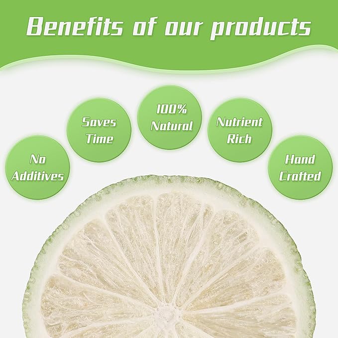 Haomly Freeze-dried Seedless Lime Slices,2.8oz(80g),Dehydrated Limes for Cocktails,Tea, Snacking, Baking, Smoothies, Garnishing, and Desserts,100% Natural Dried Limes.