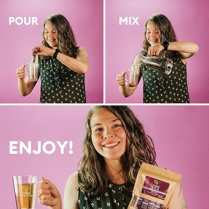 Cusa Tea & Coffee | Deep Doze Herbal Tea | Premium Caffeine Free Instant Tea | Hot & Iced Tea with No Added Sugar (30 Single Servings)