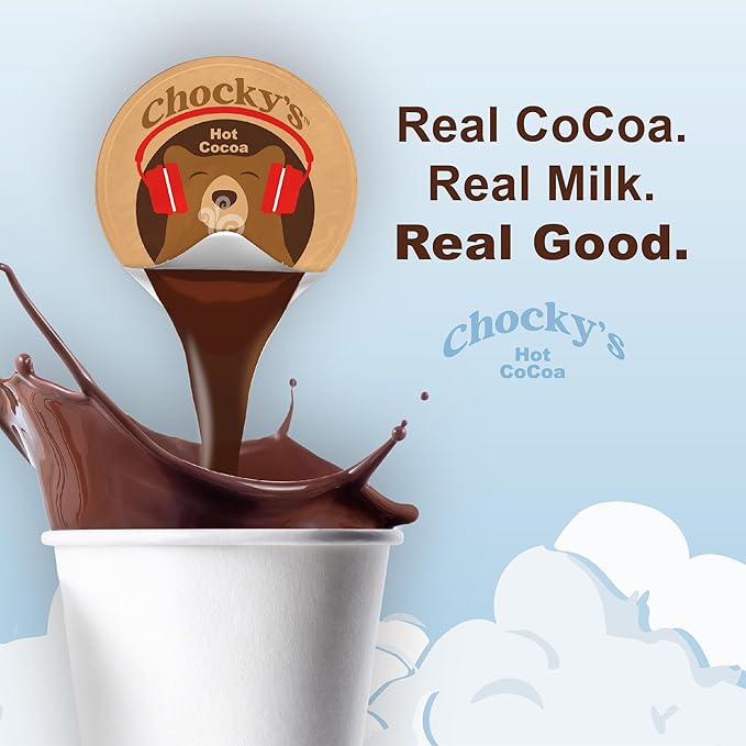 Chocky?™s by Java House Single-Serve Hot Chocolate Pods - Peel and Pour Liquid Concentrate - Hot Chocolate - 12 Count