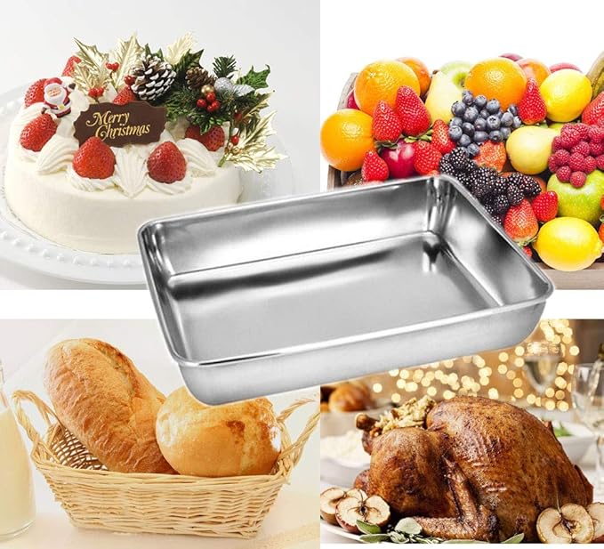 Old Tjikko Quarter Sheet Pan 16.2'' x 12.6'', 304 Stainless Steel Cookie Sheet Tray, Nonstick Baking Pan for Oven, Toaster, Cookie and Roasting, Dishwasher Safe & Rust Resistant