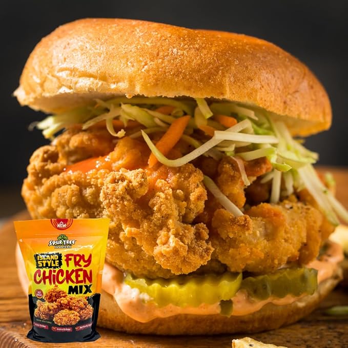Spur Tree Jamaican Island Style Chicken Mix - Seasoned Coating for Crispy Flavor - Frying Magic for Deliciously Easy Meals - 8 Oz (2-Pack)