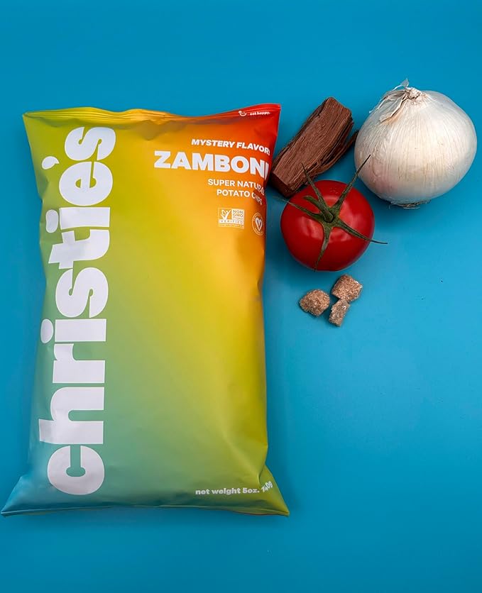 Christie's Chips Zamboni Mystery Flavor - Super Natural Potato Chips - Tart, Sweet, & Smokey, No Refined Sugar, Vegan, Gluten-Free, All-Natural, Spicy Kick & Jalapeno, 100% Plant Based - 5 oz - 6 Pack