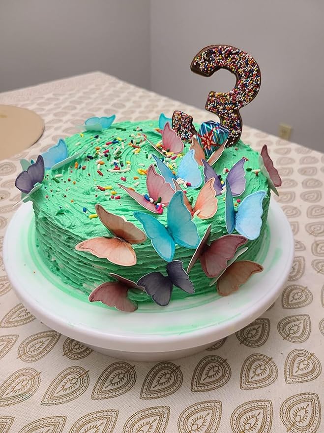 SS Cohen Edible Wafer Glutinous Paper Butterflies for Birthday Cake Decorating include 48 Pcs Colorful Small Pastel Cupcake Topper Decorations, Birthday Cake Topper (Mixed Colour)