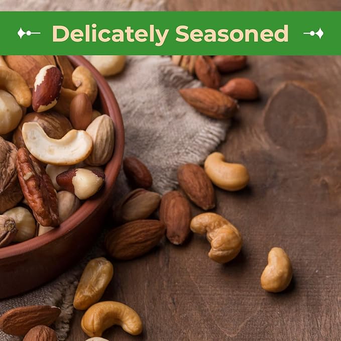 Sincerely Nuts Roasted & Salted Mixed Nuts | Almonds, Cashews, Pecans, Brazil Nuts and Hazelnuts | Healthy Snack - Nutrient Rich Alternative Treat | Vegan, Kosher & Gluten-Free | 1 lb bag