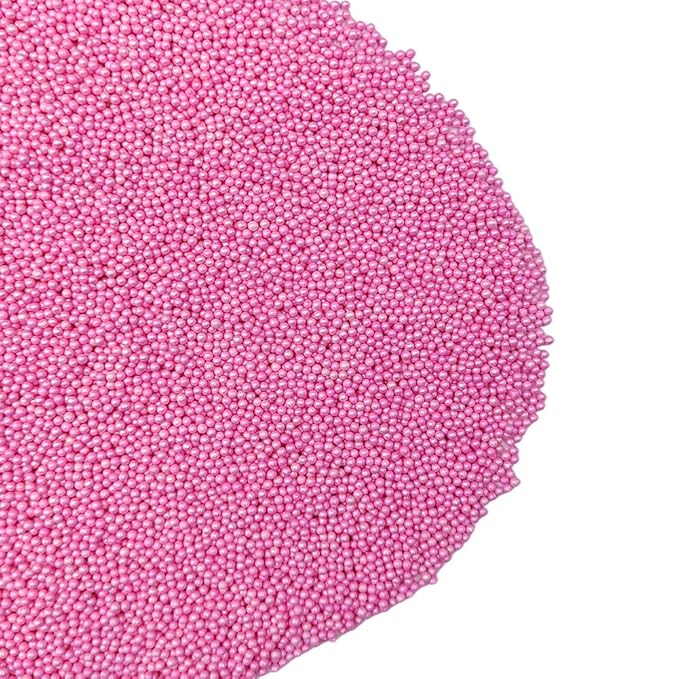 Homankit Pink Nonpareils Sprinkles Edible Cookie Decorations Mini Pearls for Decorating Cake, Baking, Cupcake Toppers, Ice Cream, Donuts 3.88 Ounce