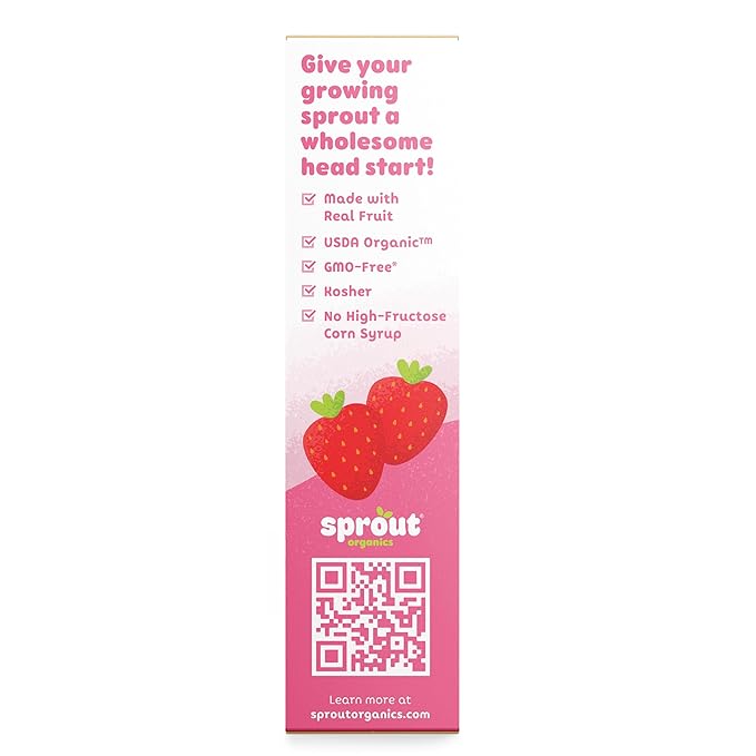 Sprout Organic Baby Food, Stage 4 Toddler Snacks, Strawberry Shortcake Wafflez, Single Serve Waffles (50 Count)