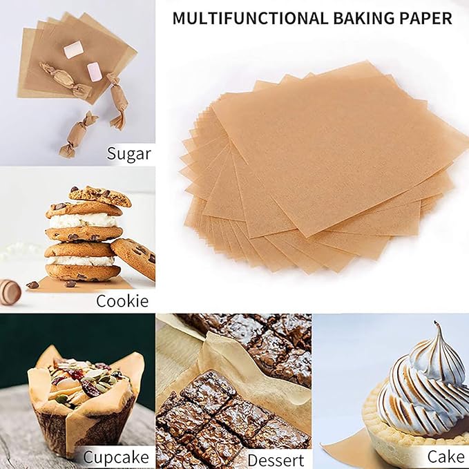 500 PCS Precut Parchment Paper Squares for Baking Cookies, Unbleached Nonstick Wax Paper Sheets for Separating Beef Patties, Freezing Hamburgers. (4x4 Inch)