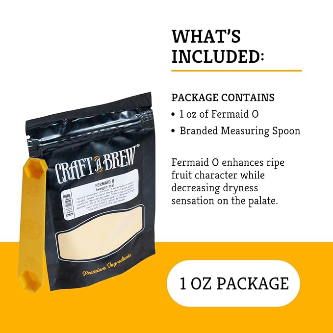 Craft A Brew - Fermaid O - Wine Yeast Nutrient - More Natural Nitrogen Source - At Home Winemaking - Promotes Consistent Wine Fermentations - Used in Beer & Mead Brewing - 1oz
