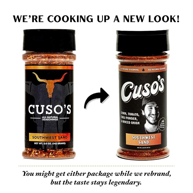 Cuso Cuts Southwest Sand BBQ Rub - All-Natural Taco Seasoning - Fajita Seasoning, Spices for Grill, Marinade & Smoking - 1 Count BBQ Rub - 5 oz bottle