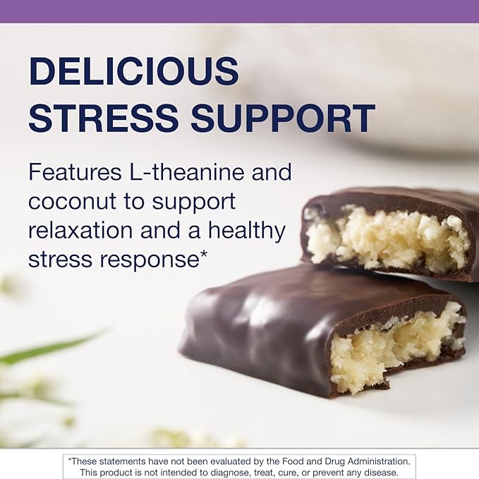 Metagenics Ultra Calm Bar - For Stress Management Support* - With 200 mg L-Theanine - With Iron & Potassium Minerals - 12 Bars