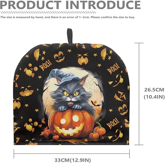 Boo Tea Cosy for Teapot Washable Tea Pot Cozy for Keeping Warm Black Cat Kettle Cover for Halloween Day Party Gifts,Dust Proof Breakfast Tea Pot Cover