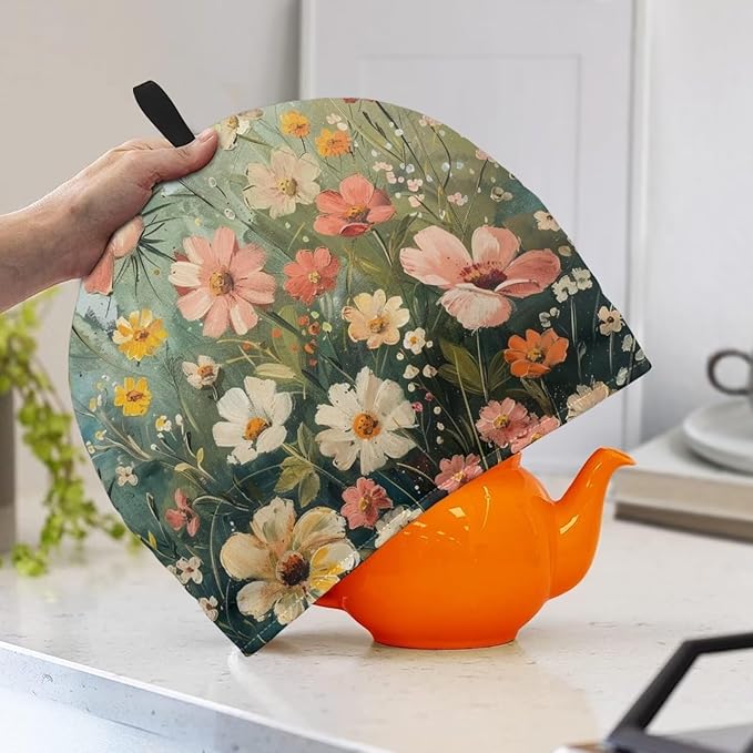 Generic Hudotybom Fancy Floral Tea Cozy for Teapot Insulated Large Teapot Cover to Keep Warm Tea Kettle Cover Machine Washable Coffee Pot Cloth Covers Kitchen Home Decorations, CZA49