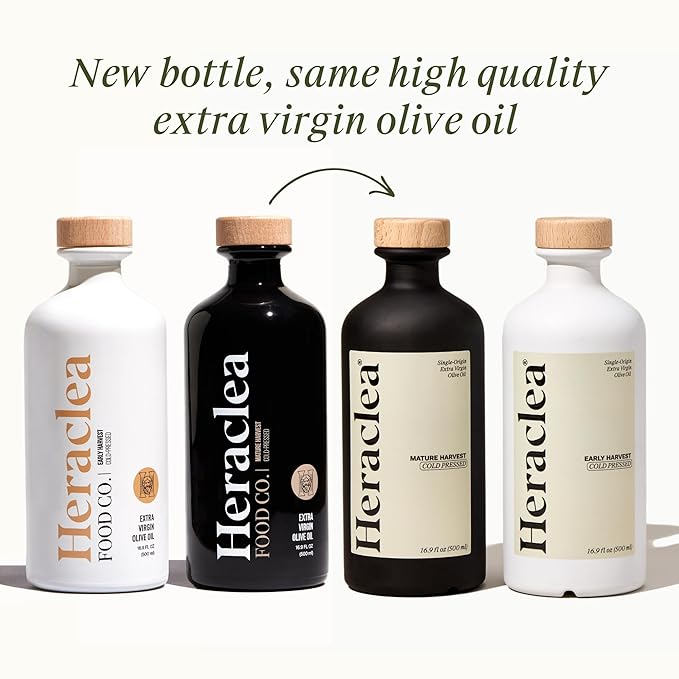 Heraclea - Mature Harvest - Extra Virgin Olive Oil - Organic Olive Oil - Cold Pressed EVOO - Polyphenol Rich EVOO - 16.9oz Bottle