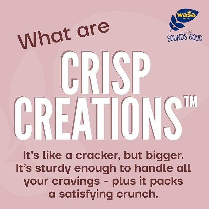 Wasa Cinnamon Crisp Creations, 9.4 oz. (Pack of 8), Large Round Toppable Crackers for Snacking and More, Wholesome Oven Baked Crackers With a Hearty Crunch