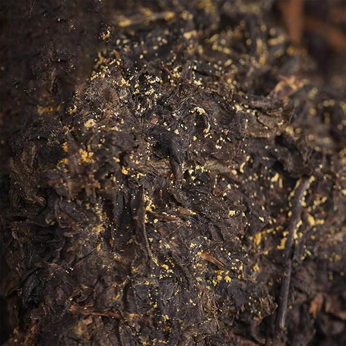 FullChea - 2022/2023 Fucha Tea Brick - Dark Tea Loose Leaf - Golden Flower Tea - Heicha From Hunan Anhua - Aids Digestion - 11.21oz / 318g