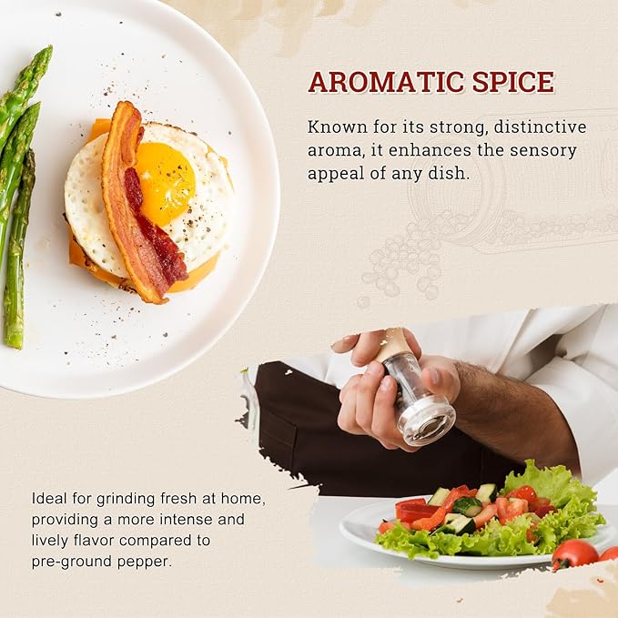 52USA Whole Black Peppercorns 12 oz + Himalayan Pink Salt (Coarse Grain) 2 lb - Salt and Pepper Grinder, Black Peppercorn Refil, Pink Himalayan Sea Salt, 2 Piece Set