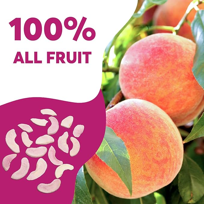 ONETANG Freeze-Dried Fruit Peach Chips, 9 Pack Single-Serve Pack, Non GMO, Kosher, No Add Sugar, Gluten free, Vegan, Holiday Mothers Day Gifts, Healthy Snack 0.35 Ounce