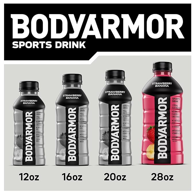 BODYARMOR Sports Drink Sports Beverage, Tropical Punch, Coconut Water Hydration, Natural Flavors With Vitamins, Potassium-Packed Electrolytes, Perfect For Athletes, 28 Fl Oz (Pack of 15)