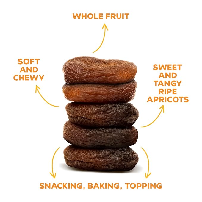 Drybox Unsulfured Sun Dried Turkish Apricots 12 Lunch Packs, Unsweetened No Sugar Added, Non-GMO Organic Dry Apricots for School, Gym, and Office | 2 oz per Portion Pack, 12 Packs Family Size