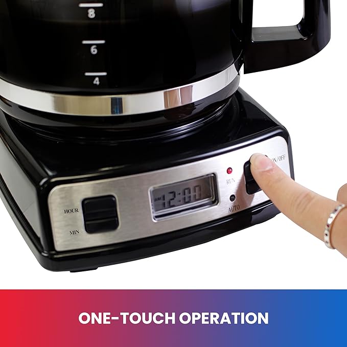 Total Chef Drip Coffee Maker ??12 Cup Programmable Cafe Machine With Glass Pot, Regular & Bold Brew, Autoshut Off Large Water Reservoir, Reusable Filter, Kitchen Appliances For Cafeteria Barista