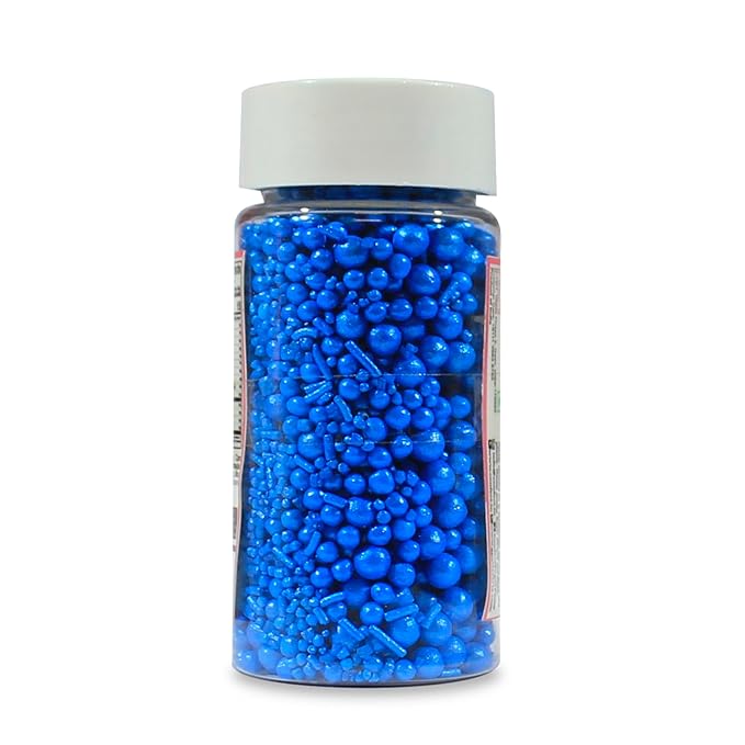 Confect Edible Sky Blue Sprinkles | Mix Pearl & Vermcelli | Edible Sprinkle | Sprinkles for Baking & Cake Decorative | Cookie Sprinkle - Vegan, Gluten-Free, Nut-Free, Soy-Free, Dairy-Free, Palm Oil-Free -4.2 Oz