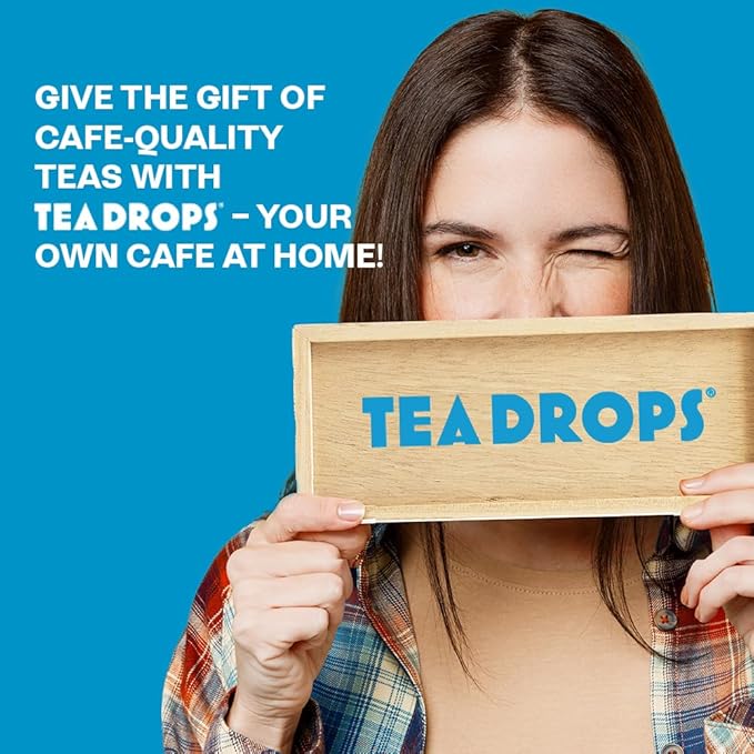 Tea Drops Gift Set | Organic Dissolvable Loose Leaf Tea | Chai Spice Chocolate Earl Grey Citrus Ginger Rose Matcha Peppermint Ube Vanilla Bean Thai | 9 Sampler Assortment - 1 Per Flavor