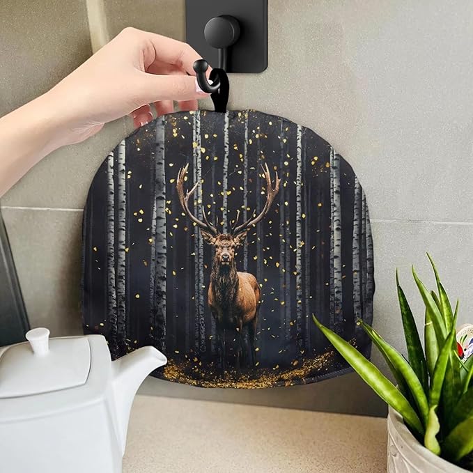 Woods Plum Deer Tea Pots Cozy Reusable Durable Teapot Dust Cover Soft Lightweight Fabric Keep Tea Warm for Housewife Mom Friend Home Kitchen D챕cor