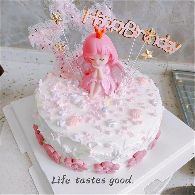 SE Si&Moos Candy Sea Shells for Cake Decorating Pink Sprinkles Pink Edible Seashells Under The Sea Cake Decorations Beach Sprinkles Christmas Cookie Decorations Edible Baby Shower Cake Decorations 3 OZ with Tweezers