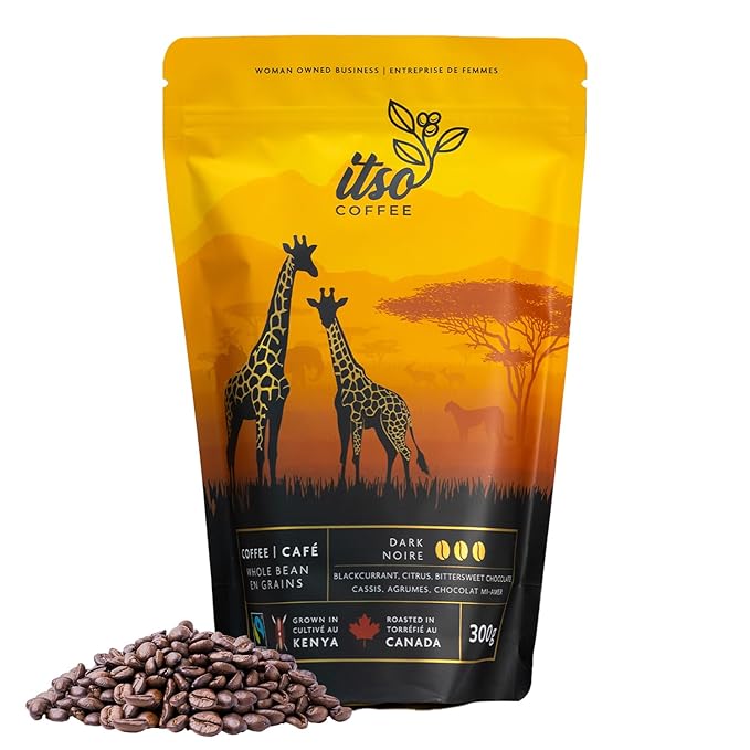 Dark Roast Whole Bean Coffee ??Bold & Smooth Arabica for Espresso & Cold Brew ??Fresh Roasted Specialty Coffee, Single Origin 250g Bag ??Premium Kenyan AA Beans