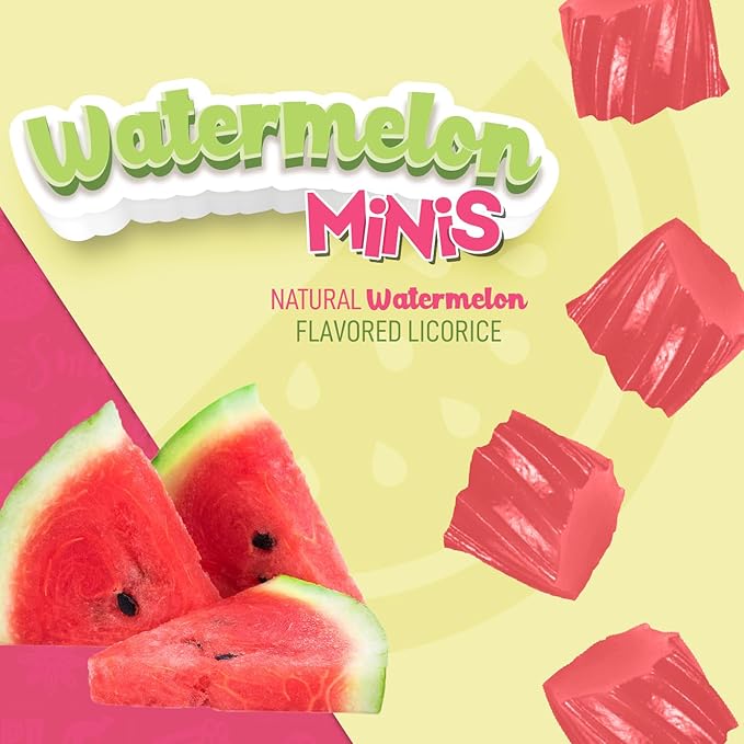 Wiley Wallaby Mini Licorice Bites 0.5 Ounce Classic Gourmet Soft & Chewy Australian Watermelon Licorice Candy Bags, 40 Pack