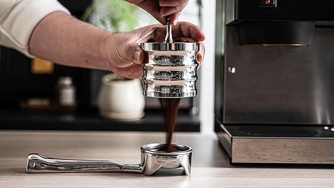 CafeSing COD 58mm Espresso Portafilter, All Stainless Steel, 180ì§?Horizontally Lay Flat, Bottomless, 2 Ears