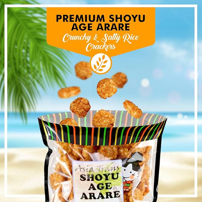Shoyu Age Fried Arare Rice Crackers 6 Ounce - Perfect on the go snack. Add to popcorn or trail mix. Packed fresh in Hawaii. Sweet and salty flavor profile