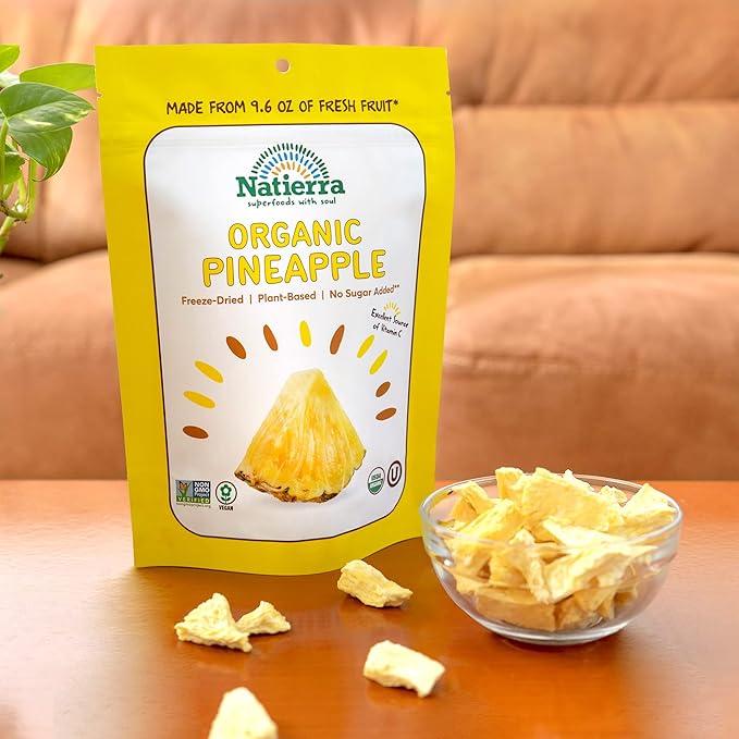 NATIERRA Organic Freeze-Dried Pineapple, Banana & Mango | USDA Organic, Non-GMO & Vegan | Variety Pack (of 3)