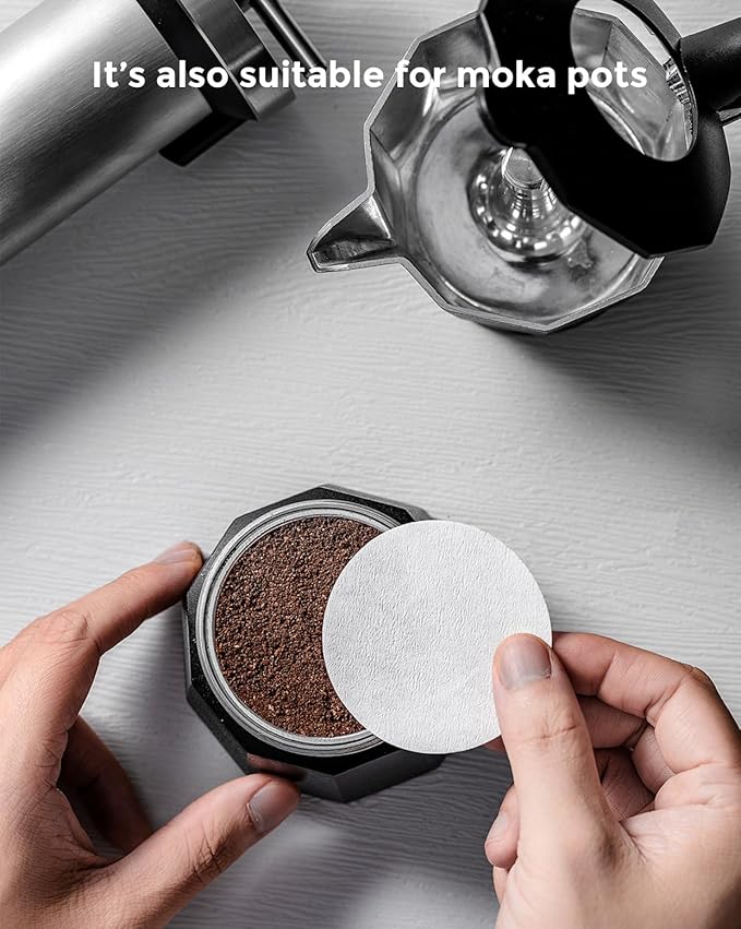 AGOGO Replacement Paper Coffee Filter Packs 1000 Count, Round Coffee Maker Filters, Compatible with Espresso Makers and Moka Coffee Pot,Four Sizes 58mm