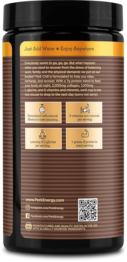 Perk Chill Chai Latte Flavored Drink Mix (18 Servings) - Soy Free & Peanut Free