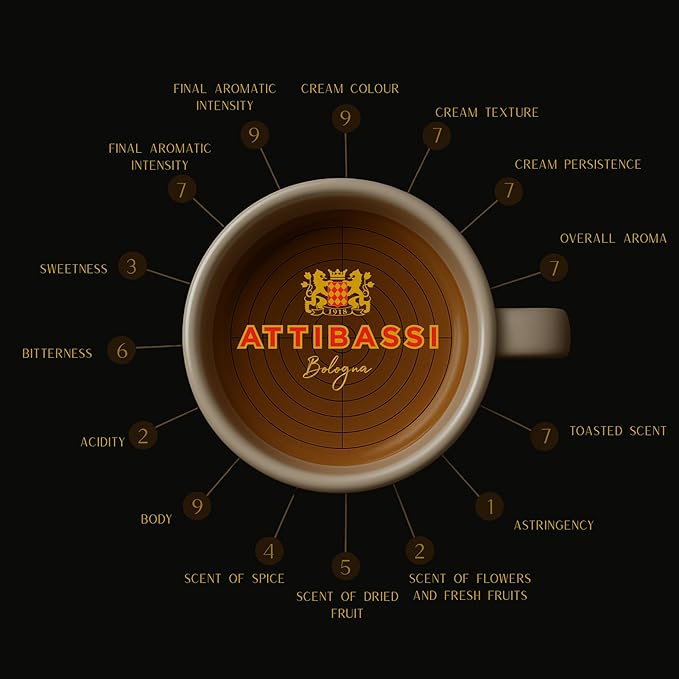 Attibassi Intenso โ 100 Espresso Capsules โ Compatible with Original Line Machines โ Strong Italian Roast โ Full-Bodied Flavor โ Made in Italy
