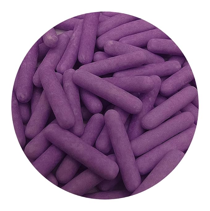 NCS Matte Purple Large Shaped Rod Decorative Cake or Cupcake Edible Topper, 8 ounces