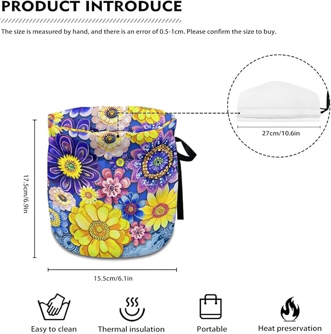 Bohemian Flowers Teapot Cozy Tea Pot Dust Cover Teapot Insulation Cover Decorative Teapot Cover Kettle Protective Kitchen Accessory for Hotel Restaurant Tea Party