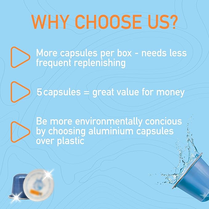 Caff챕luxe Coffee Machine Descaler Capsules ??Nespresso Compatible Coffee Maker Cleaner Pods ??Aluminum Cleaning Pods for One-Cycle Cleaning with No Residue or Aftertaste (5 Pack)