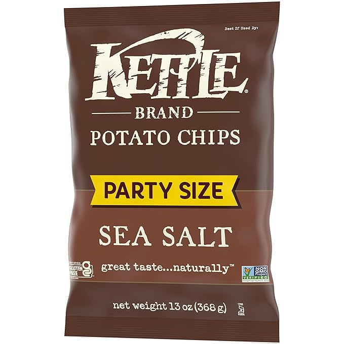 Kettle Brand Potato Chips, Sea Salt Kettle Chips, 13 Oz (Pack of 2)
