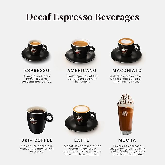 Caffì±?Vergnano Italian Finely Ground Decaf Coffee ??100% Arabica for Moka, Intensity Level 6 ??Rich, Full Flavor Without Caffeine, Notes of Dried Fruit, Cocoa & Caramel - 8.82 oz Tin