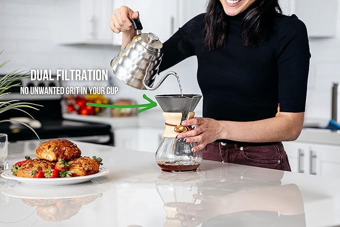 Barista Warrior Pour Over Filters ??Compatible with Chemex, Hario V60 & Popular Coffee Makers ??Reusable Stainless Steel ??Best Coffee Maker and Bar Accessories