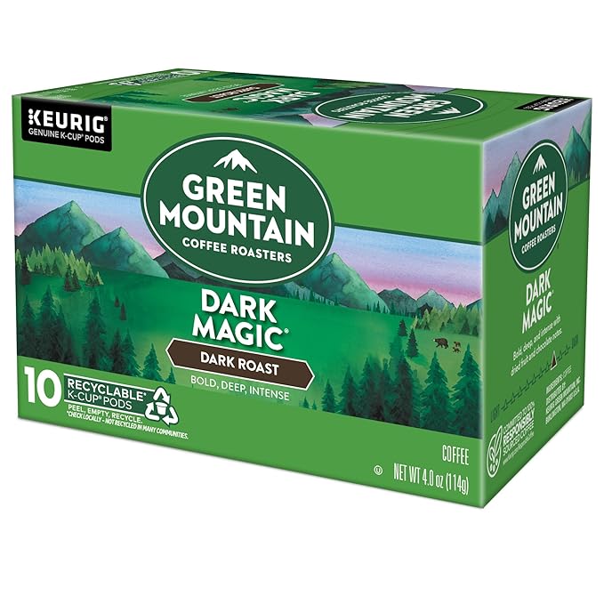 Green Mountain Coffee Roasters Dark Magic, Keurig Single Serve K-Cup Pods, Dark Roast Coffee, 60 Count, (6 Packs of 10)