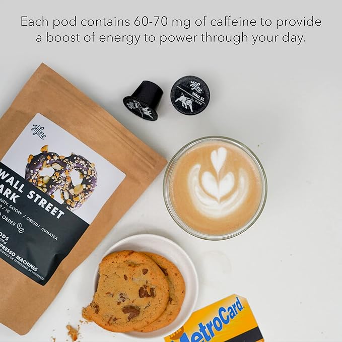 HiLine Espresso Coffee Pods, Dark Roast Coffee, 20 Count (Pack of 1), Single Cup Espresso Capsules, Compatible with Nespresso Original Brewers