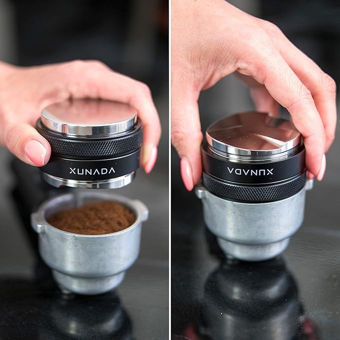 XUNADA 58.3mm Coffee Distributor & Tamper, Works with all 58mm Portafilters, Espresso Hand Tampers, 2-in-1 Adjustable Espresso Distribution Leveler & Tamping Tool