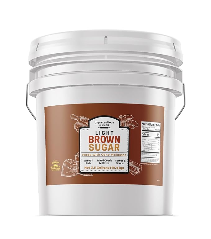 Unpretentious Light Brown Sugar, 3.5 Gallons, Made With Cane Molasses, Perfect For Desserts, Meat & Fruit
