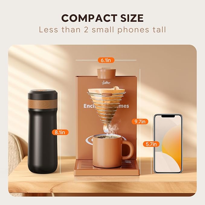 Portable Detachable One Cup Coffee Maker,Automatic Pour Over Coffee Maker, Portable Drip Coffee Maker with Reusable Filter for Home,Office,Hotel,Traveling or Business Trip,300ml,10oz
