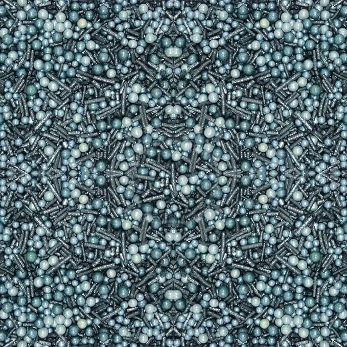 Confect Fusion Mashup Sprinkles ??Metallic Blue Pearl Beads Mix for Cake & Cupcake Decorating ??Edible Baking Topping Decorations ?밮egan, Gluten-Free, Nut-Free, Soy-Free, Dairy-Free, Palm Oil-Free ??4.2 Oz